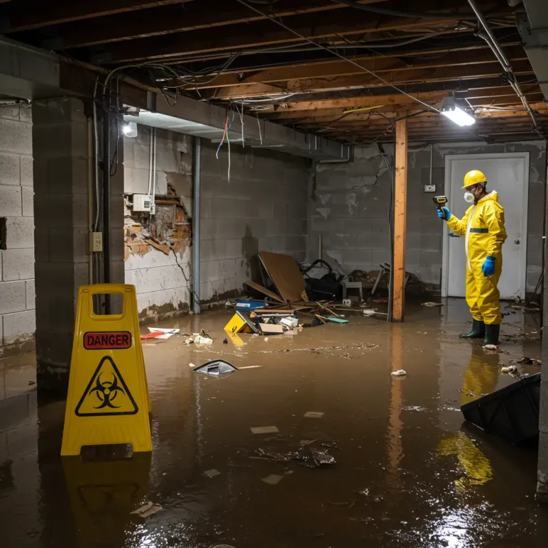 Flooded Basement Electrical Hazard in Waterflow, NM Property
